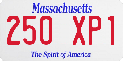 MA license plate 250XP1