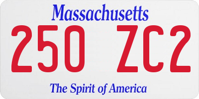 MA license plate 250ZC2