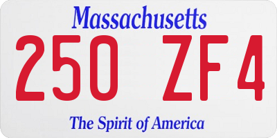 MA license plate 250ZF4