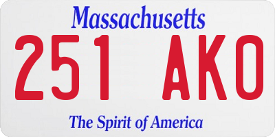 MA license plate 251AK0