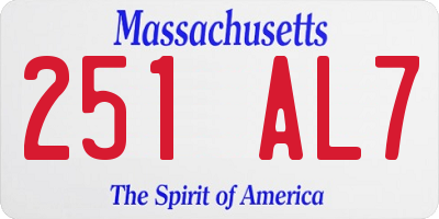 MA license plate 251AL7