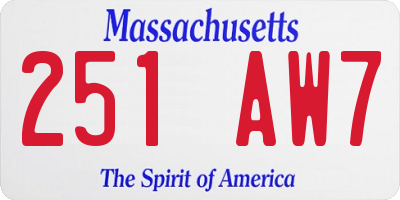 MA license plate 251AW7