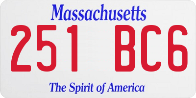 MA license plate 251BC6