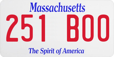 MA license plate 251BO0