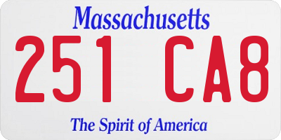 MA license plate 251CA8