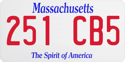 MA license plate 251CB5