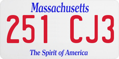 MA license plate 251CJ3