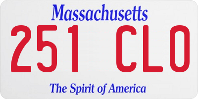 MA license plate 251CL0