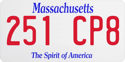 MA license plate 251CP8