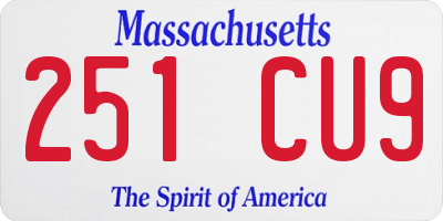 MA license plate 251CU9
