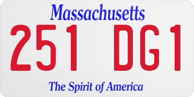 MA license plate 251DG1
