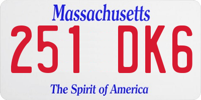 MA license plate 251DK6