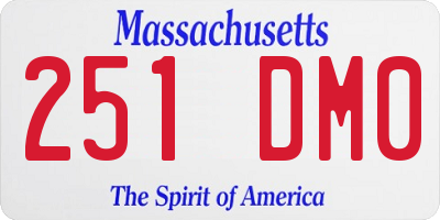 MA license plate 251DM0