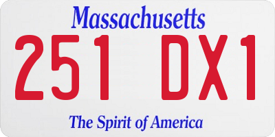 MA license plate 251DX1