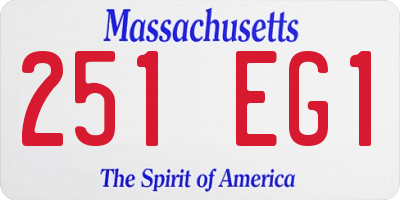 MA license plate 251EG1