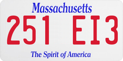 MA license plate 251EI3