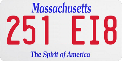 MA license plate 251EI8