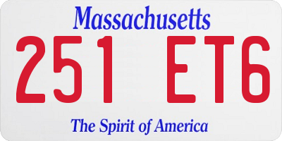 MA license plate 251ET6