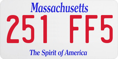 MA license plate 251FF5