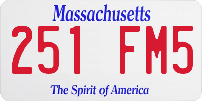 MA license plate 251FM5