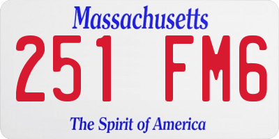 MA license plate 251FM6