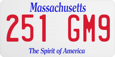 MA license plate 251GM9
