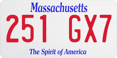 MA license plate 251GX7