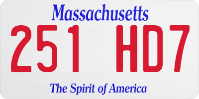 MA license plate 251HD7