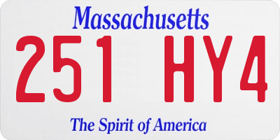 MA license plate 251HY4