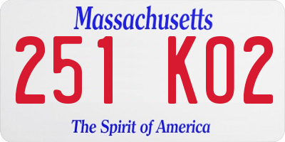 MA license plate 251KO2