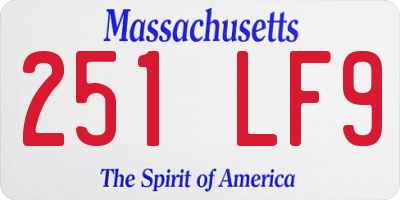 MA license plate 251LF9