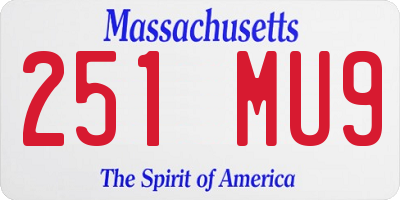 MA license plate 251MU9