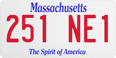 MA license plate 251NE1