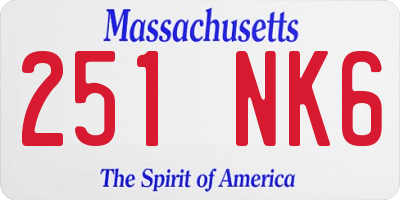 MA license plate 251NK6