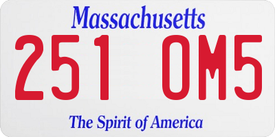 MA license plate 251OM5