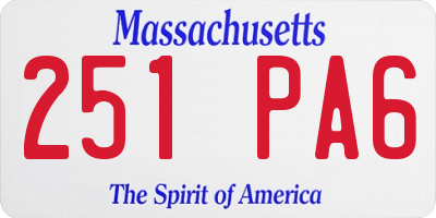 MA license plate 251PA6