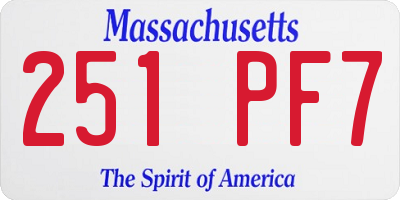MA license plate 251PF7