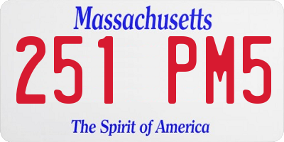 MA license plate 251PM5