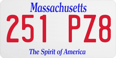 MA license plate 251PZ8
