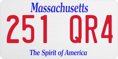 MA license plate 251QR4