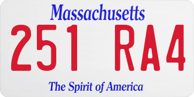 MA license plate 251RA4