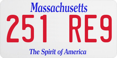 MA license plate 251RE9