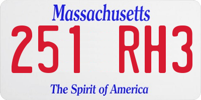 MA license plate 251RH3
