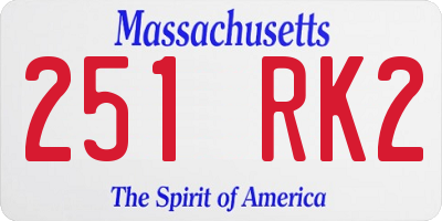 MA license plate 251RK2