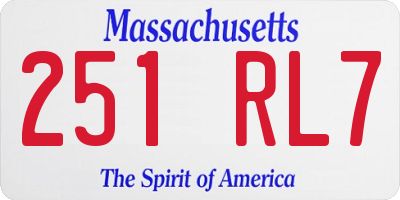 MA license plate 251RL7