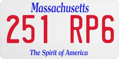 MA license plate 251RP6