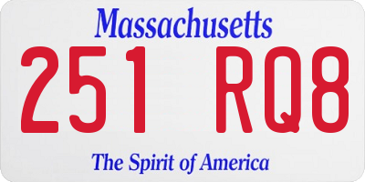 MA license plate 251RQ8