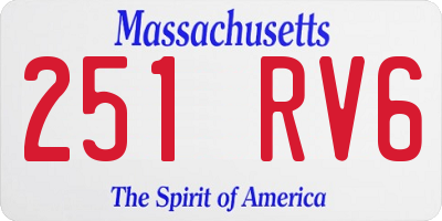 MA license plate 251RV6