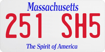 MA license plate 251SH5