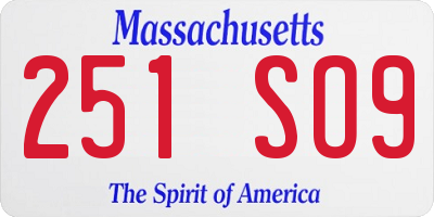 MA license plate 251SO9